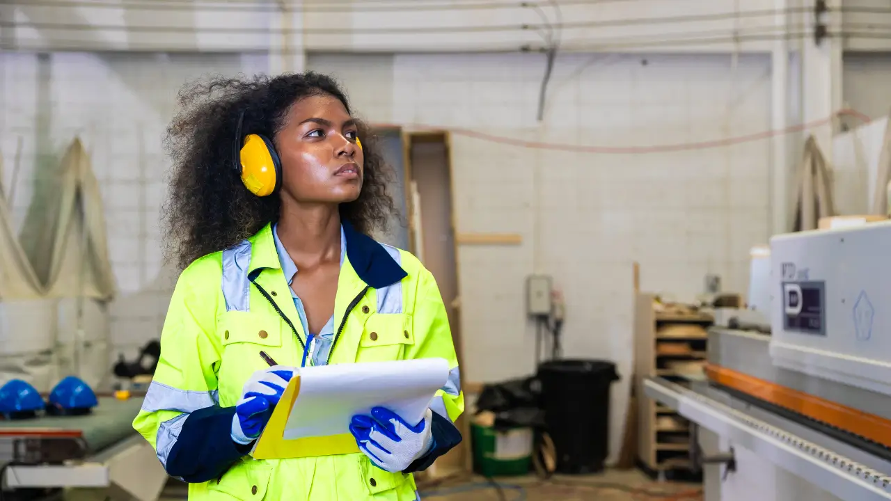 mulher equipada para o trabalho simbolizando o trabalho com propósito.