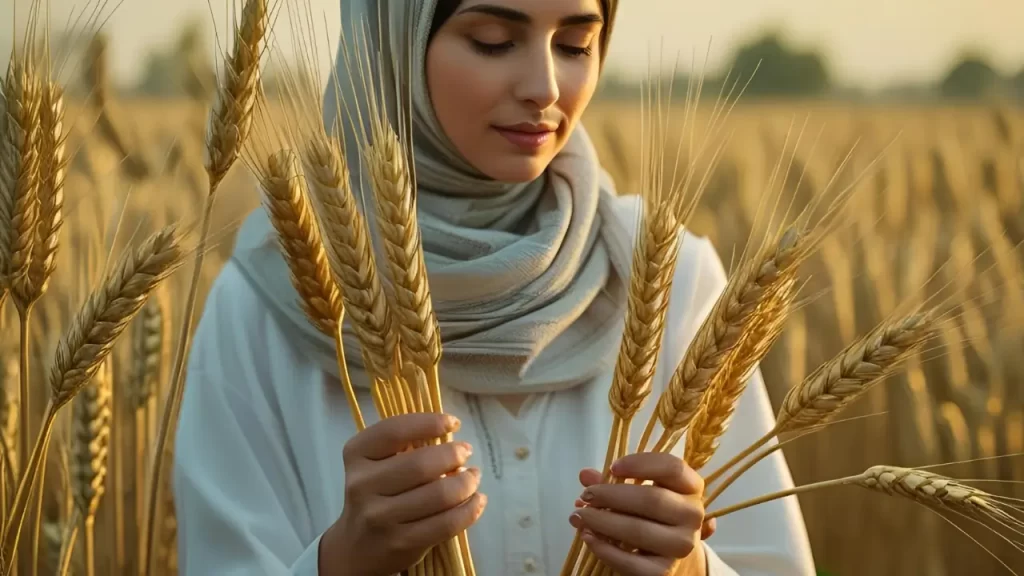mulher colhendo trigo simbolizando as reflexões de Rute