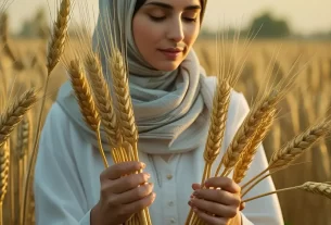 mulher colhendo trigo simbolizando as reflexões de Rute