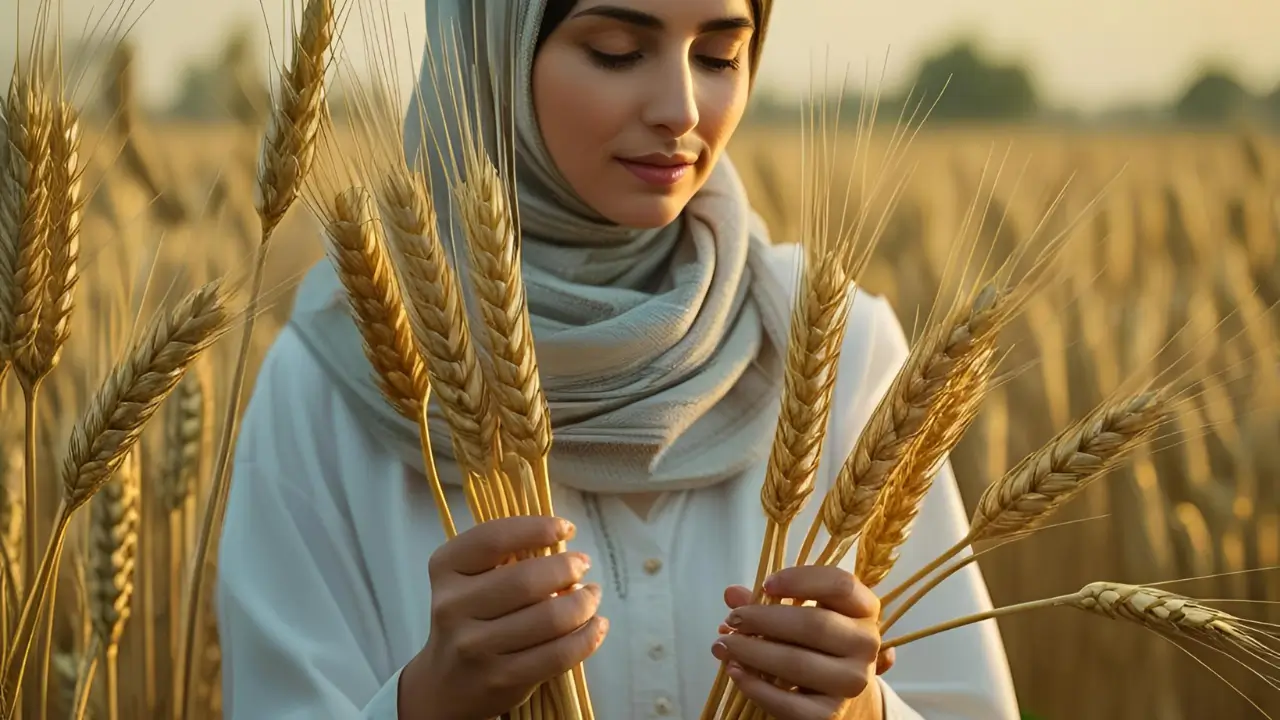 mulher colhendo trigo simbolizando as reflexões de Rute