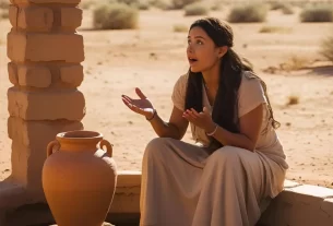 mulher sentada com um jarro de água simbolizando as cartas da mulher samaritana