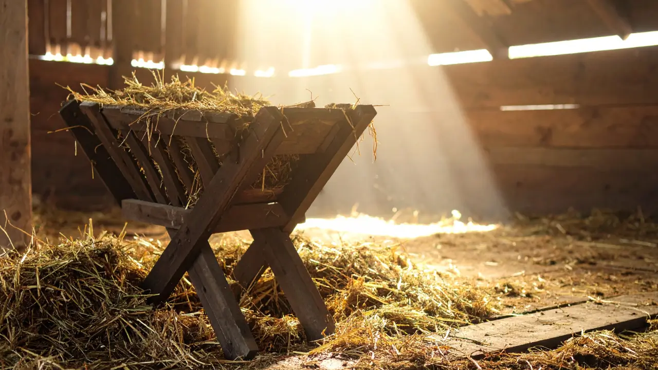 o Cristo que nasce em nós representado por uma manjedoura